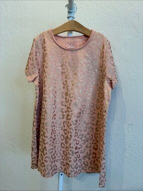 CHASER Pink Gold Leopard Print Tunic